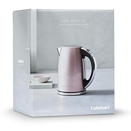Cuisinart CPK17PIE Hervidor de Agua Eléctrico 1.7 L con Ajustes de Temperatura de 85°C a 100°C, Acero Inoxidable, 3000W Rápida Ebullición, Pantalla Digital, Filtro Antical, Rosa Vintage Metalizado