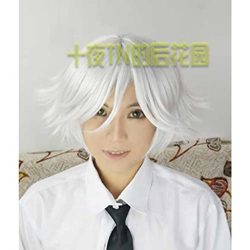 Dagua Peluca Cosplay Anime，Peluca Kamisama Kiss Mizuki，Silver White Short Peluca Cosplay,con Red de Peluca Gratis,Halloween Hair,para Cosplay De Fiesta ​Diari