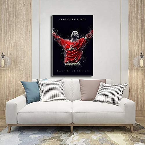David Beckham - Póster de fútbol y fútbol para decoración de pared, diseño de cuadros para sala de estar, dormitorio, sin marco: 40 x 60 cm