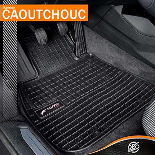DBS Alfombrillas de Coche de Goma - A Medida - Alfombrillas para Coche - 4 uds. - Goma Inodora - Antideslizante - Contorno Elevado - 1765896