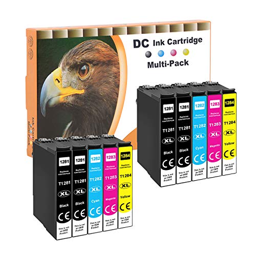 D&C 10x Cartucho de Tinta Compatible para Epson T1285-T1281 T1282 T1283 T1284 para Epson Stylus Office BX305FW S22 SX125 SX130 SX230 SX235W SX420W SX425W SX430W SX435W SX438W SX440W SX445W