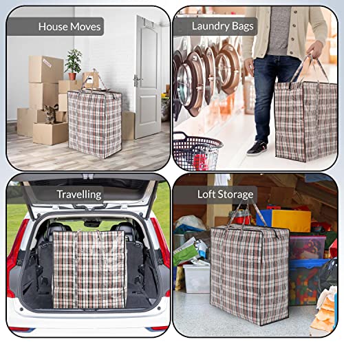 DECO EXPRESS Bolsas Almacenaje Ropa Armario, Bolsas Reutilizables Para Guardar Juguetes Ropa Mantas, Bolsas XXL Para Mudanza Con Cremallera y Asas, Bolsas Lavadora Para Colada