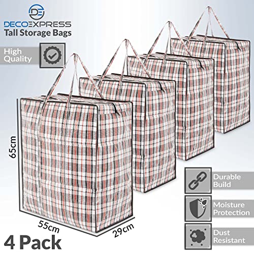 DECO EXPRESS Bolsas Almacenaje Ropa Armario, Bolsas Reutilizables Para Guardar Juguetes Ropa Mantas, Bolsas XXL Para Mudanza Con Cremallera y Asas, Bolsas Lavadora Para Colada