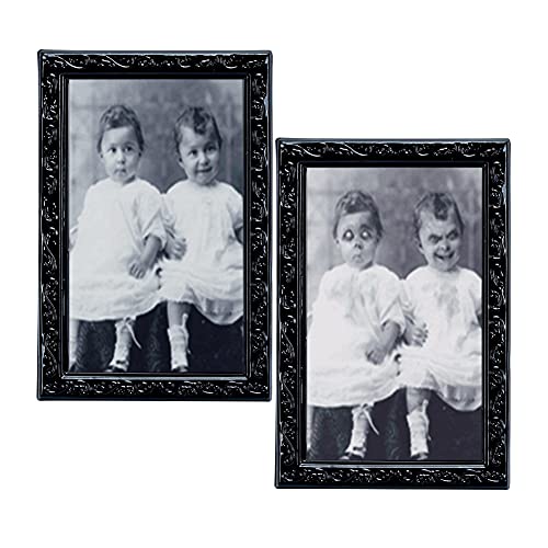 Decoración de Halloween de terror, imágenes temblorosas del holograma mágico lenticular 3D de Halloween, 38 cm x 25 cm, fotos gemelas