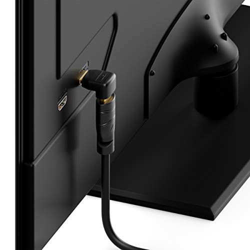 deleyCON HDMI Adaptador de Ángulo de 270° 2 Piezas en Juego - HDMI Tipo A Enchufe y Toma - 4K Ultra HD UHD 3D Full HD 1080p HDR ARC Highspeed con Ethernet
