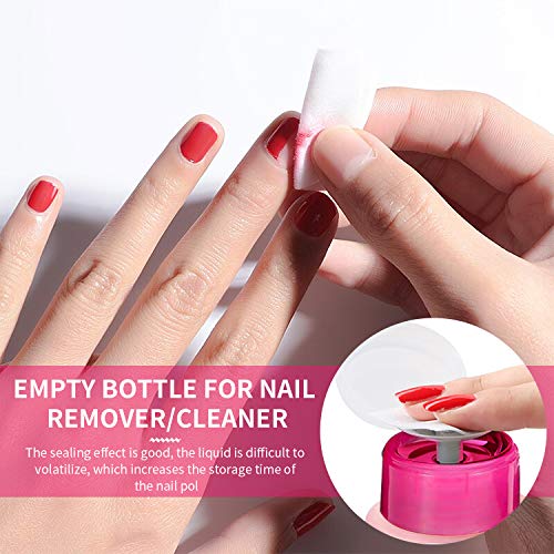 Demason 4 Pack Bomba Vacía Botella, Dispensador para Quitaesmalte, Herramientas de Uñas, Esmalte de Uñas, Recipiente para Líquido, Botella Pequeña Transparente