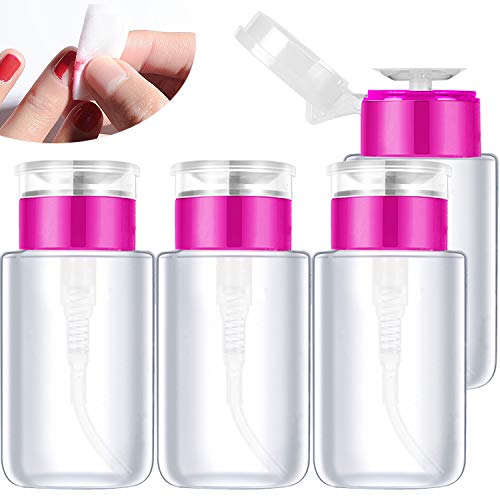 Demason 4 Pack Bomba Vacía Botella, Dispensador para Quitaesmalte, Herramientas de Uñas, Esmalte de Uñas, Recipiente para Líquido, Botella Pequeña Transparente