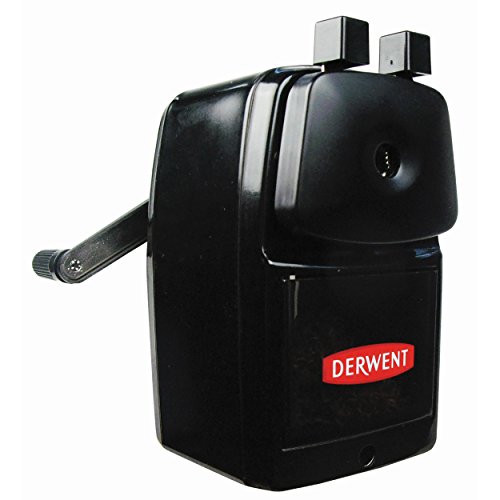 Derwent Sacapuntas de Escritorio Tipo Espiral, Afilado Ultra Fino, Compartimento Corredizo y Sujeción de Mesa, Calidad Profesional, 2302001