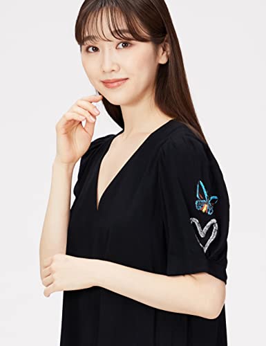 Desigual Vest_buganvilla Vestido Informal, Negro, S para Mujer