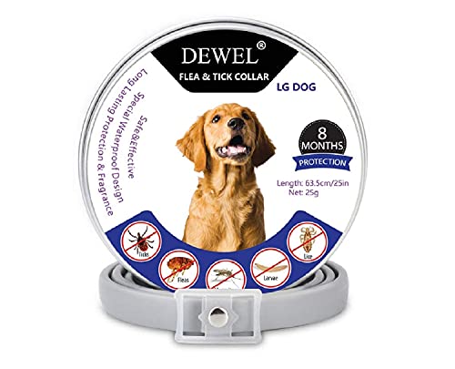 DEWEL Collar Antiparasitos Perro Impermeable/Ajustable - 63cm
