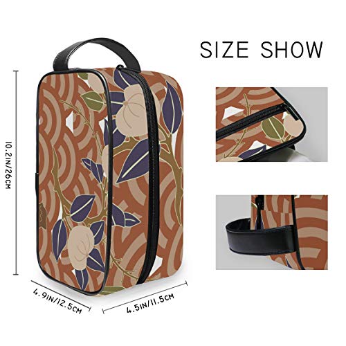 DEZIRO - Neceser de viaje portátil con diseño de flores orientales, impermeable, organizador de maquillaje, bolsa de cosméticos para mujeres y niñas