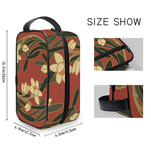 DEZIRO - Neceser de viaje portátil estilo oriental, impermeable, organizador de maquillaje, bolsa de cosméticos para mujeres y niñas