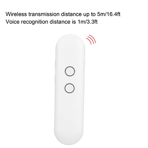 Dispositivo Traductor De Idiomas, Dispositivo De Traducción De Voz, 2 Vías, En Tiempo Real, Portátil, 40 Idiomas, Traductor Bluetooth AI para Trabajo De Estudio De Viaje(Blanco)