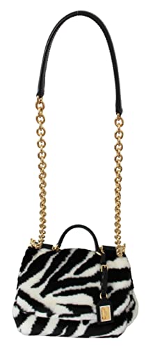 Dolce & Gabbana Bolso de piel de cebra negro blanco bolso de la honda SICILY Bag