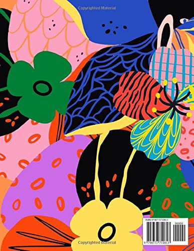 Dot Grid Notebook: Bohemian Patterned Vivid Colorful Flowers for Art Journaling