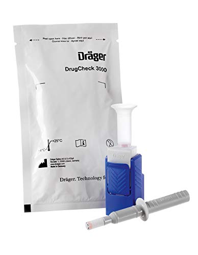 Dräger DrugCheck 3000 | 1 test multidrogas con saliva de un solo uso | Detector de 6 drogas: THC (marihuana), benzodiacepina, cocaína, anfetaminas, MDMA y opiáceos | Test de efecto agudo