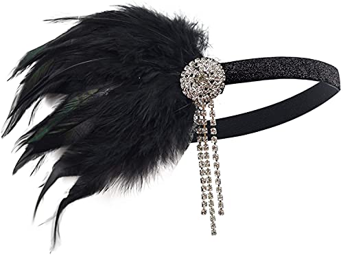 DRESHOW 1920s Accesorios Set Años 20 Fiesta Disfraz Gran Gatsby Diadema, Collar, Guantes,Pendientes, Porta Cigarrillos para Mujeres