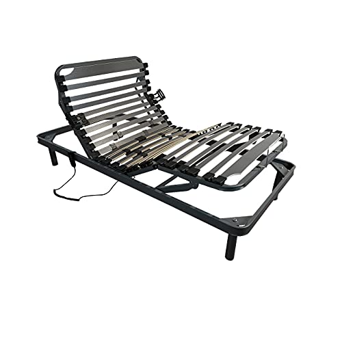 DUÉRMETE ONLINE Fabricada en España Cama Articulada Eléctrica Ergomedic Pro, 5 Planos, Bastidor Reforzado, Suspensiones de Hytrel, Fiable y Silenciosa, Acero 60x20mm, Gris, 80 x 180