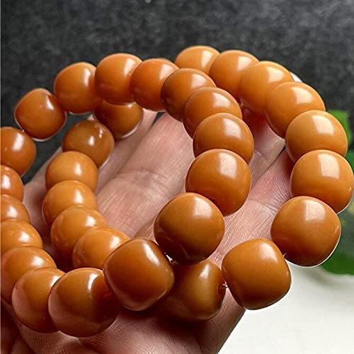Duobao Patina Color Bodhi Root Beads Jade White Bodhi Ziyin Pulsera verde Pulsera de pareja Artesanía