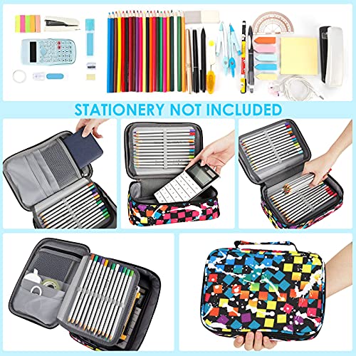 EDATOFLY 72 ranuras Estuches, Bolso de Lápiz Multifuncional de Gran Capacidad Portalápices Caja de Lápiz de Estudiantes Organizador Estuche (Cuadrado)