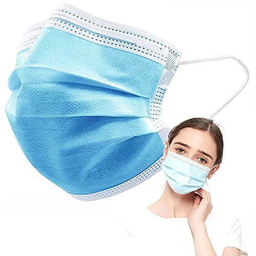 EDIESI, Mascarillas Higiénicas, Azules, 200 Unidades, Mascarilla de Color, Homologadas CE, Adultos, No Lavables, Hombre, Mujer, Ligeras, Cómodas, No reutilizables