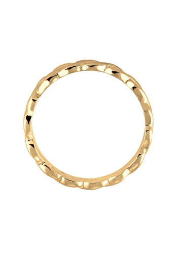 Elli Anillos Mujer de diseño trenzado con nudo infinito, fabricado en plata de ley de 925 chapada en oro rosa