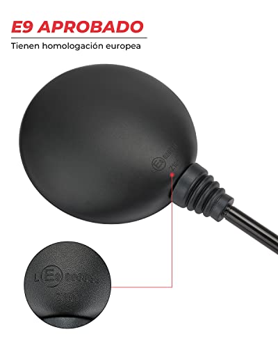Espejos Laterales con Abrazadera 7/8'' Retrovisores Moto 10mm Homologado Universal
