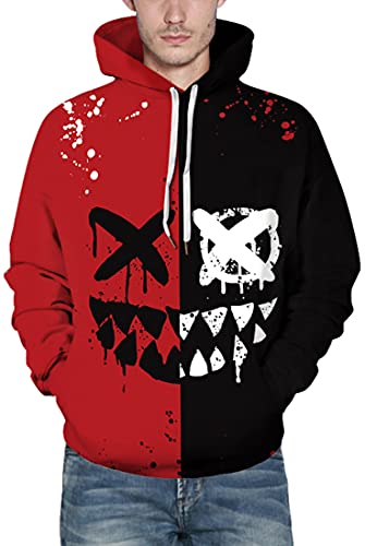 EUDOLAH Sudadera Casual Hombre Chico con Capucha y Manga Larga Pullover Fantasía con Estampado 3D Vacaciones Invierno(0-a-ala,XXL-3XL)