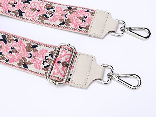 Ever Bloom Correa de hombro ancha de diseño unisex para riñonera, funda para teléfono móvil, bolso de mano, Flores de color rosa., Talla única