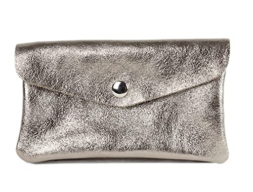 Ever Bloom Monedero de piel para mujer, tamaño mediano, monedero de piel auténtica, tamaño mediano, monedero, para mujer, color liso, Oro rosa., Talla única