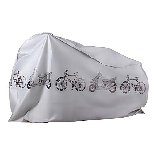 EZONTEQ Funda para Bicicleta Impermeable, Funda de Proteccion Bicicleta Bici Moto Cubierta a Prueba de Polvo Sol Lluvia Agua UV Rayos Ultravioleta (Gris 210x100cm)
