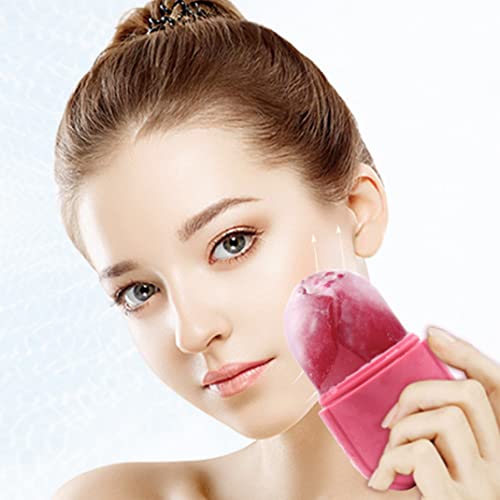 Face Ice Roller Silicone Skin Tightening Massager Facial Ice Cube Tray Mold Roller Pink