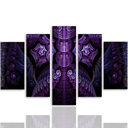 Feeby Cuadro en Lienzo Mandala 300x140 cm XXL Impresion en Calidad fotografica Violetta