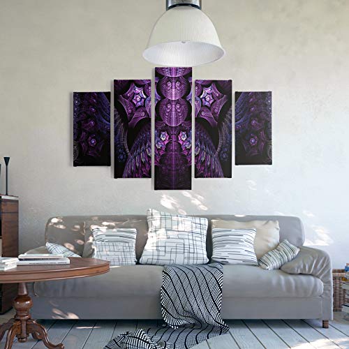 Feeby Cuadro en Lienzo Mandala 300x140 cm XXL Impresion en Calidad fotografica Violetta