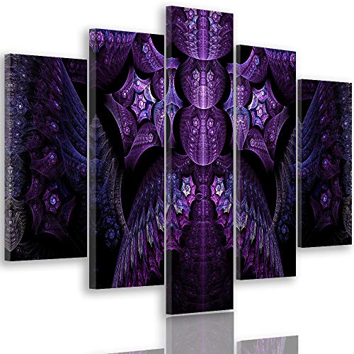 Feeby Cuadro en Lienzo Mandala 300x140 cm XXL Impresion en Calidad fotografica Violetta