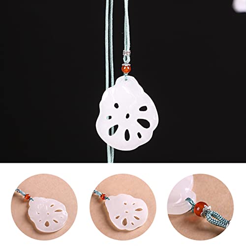 Feng Shui Collar Blanco Jade Collar Ruyi Encanto Collar Piedras Preciosas Natural Piedras Preciosas Jade Amuleto Riqueza Buena Suerte Collar Año Joyería Tigre,Lotus Root