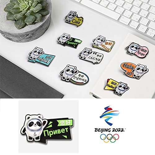 FFYUEEE Beijing Invierno Olimpiadas Y Paralímpicos Hello Serie Idioma Insignias, Nueve Idiomas, Símbolos De La Paz Y La Amistad, Regalos