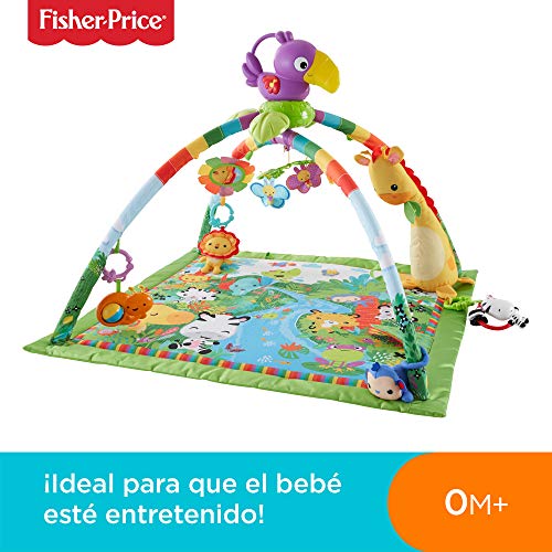 Fisher-Price Gimnasio Musical Infantil Animalitos de la Selva - Juguete - Con Música, Luces, Sonidos y Manta Lavable - Regalo para Bebés de 0+ Meses