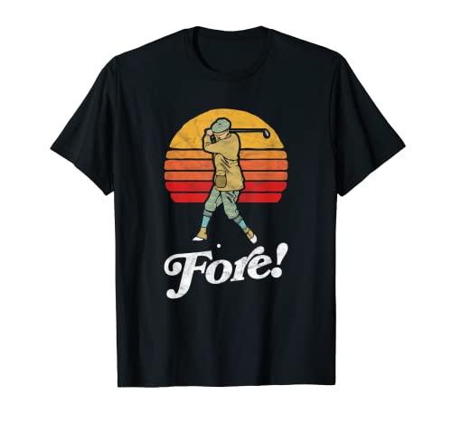 Fore! Vintage Golf Swing Retro Style - Golfer Camiseta