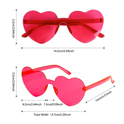 FORMIZON Gafas de Sol con Forma de Corazón, Gafas de Sol Transparentes Color Caramelo Gafas de Sol Gafas de Sombra para Actividades Aire Libre para Crear una Atmósfera Romántica, Confesión