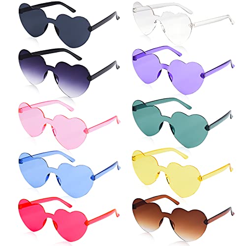FORMIZON Gafas de Sol con Forma de Corazón, Gafas de Sol Transparentes Color Caramelo Gafas de Sol Gafas de Sombra para Actividades Aire Libre para Crear una Atmósfera Romántica, Confesión
