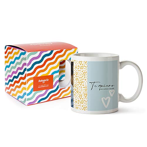 Fotoprix Taza Personalizada Te Quiero con Foto y Texto | Regalo parejas y novios | Día de San Valentín (Te quiero)