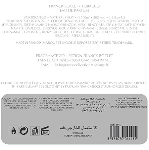 Franck boclet Eau de Parfum Tobacco, 100 ml