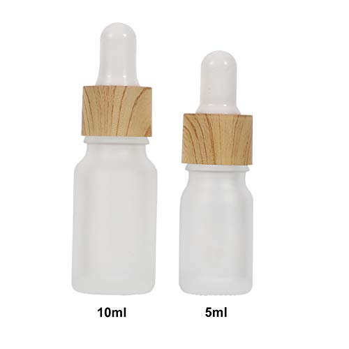 FRCOLOR 10Pcs Frascos Cuentagotas de Vidrio Esmerilado Frascos de Aceite Esencial Recargables Frascos de Muestra de Sub Perfume Botella Suministros Cosméticos (5 Ml + 10 Ml)