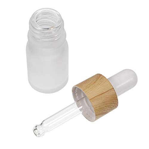 FRCOLOR 10Pcs Frascos Cuentagotas de Vidrio Esmerilado Frascos de Aceite Esencial Recargables Frascos de Muestra de Sub Perfume Botella Suministros Cosméticos (5 Ml + 10 Ml)