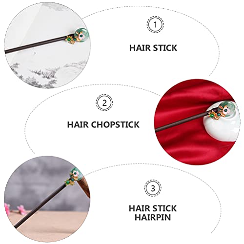 FRCOLOR 2 Piezas de Palillos Chinos de Madera Vintage para El Cabello Horquilla Tradicional de Flores de Madera Hanfu Japonés Accesorios para La Fabricación de Cabello para Mujeres Niñas