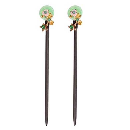 FRCOLOR 2 Piezas de Palillos Chinos de Madera Vintage para El Cabello Horquilla Tradicional de Flores de Madera Hanfu Japonés Accesorios para La Fabricación de Cabello para Mujeres Niñas