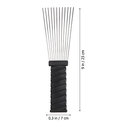 FRCOLOR 2 Piezas Peine de Metal Peine Afro Peine Afro Trenza Peluquería Desenredar Peluca Trenza Peine Peinado Peinado Twist Comb Peinado de Peluquería para Hombres Suministros de Peinado