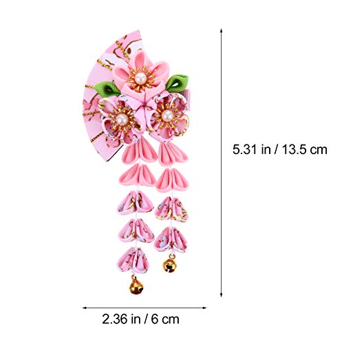 FRCOLOR Accesorios para El Cabello de Estilo Japonés Flor de Kimono Pinza para El Cabello Borla Campana Forma de Abanico Tocado Accesorios para El Cabello Cos Accesorios para Fotos Aptos