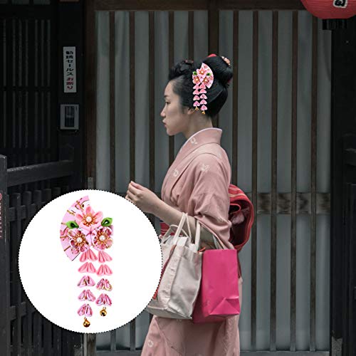 FRCOLOR Accesorios para El Cabello de Estilo Japonés Flor de Kimono Pinza para El Cabello Borla Campana Forma de Abanico Tocado Accesorios para El Cabello Cos Accesorios para Fotos Aptos